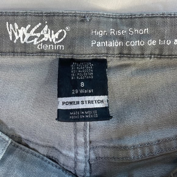 Mossimo Womens Exposed 4 Button Fly Power Stretch Sz 8/29 Gray High Rise Raw Hem - Picture 2 of 6